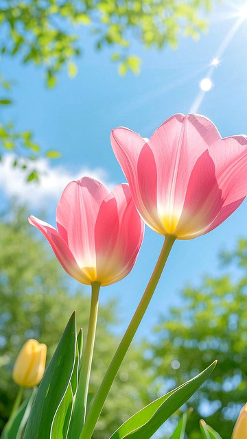 阳光下的郁金香