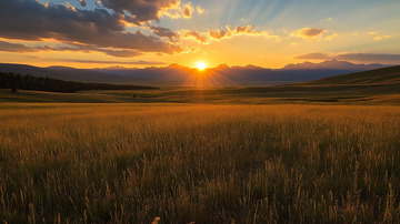 平原自然景观植被草原