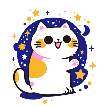 可爱的猫咪简笔涂鸦素材9