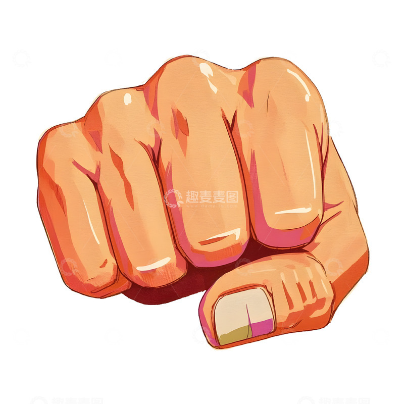 高清大图下载【趣麦麦图】-彰显力量的拳头卡通插画素材1