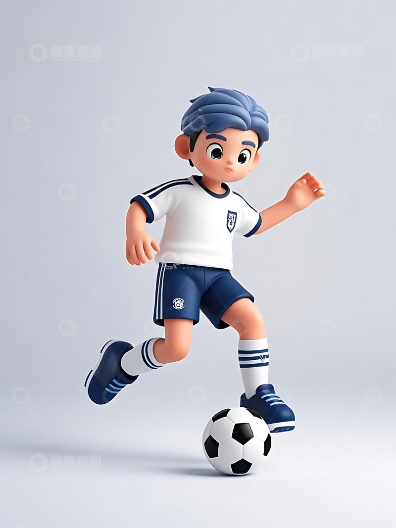 高清大图下载【趣麦麦图】运动会踢足球运动卡通人物元素21