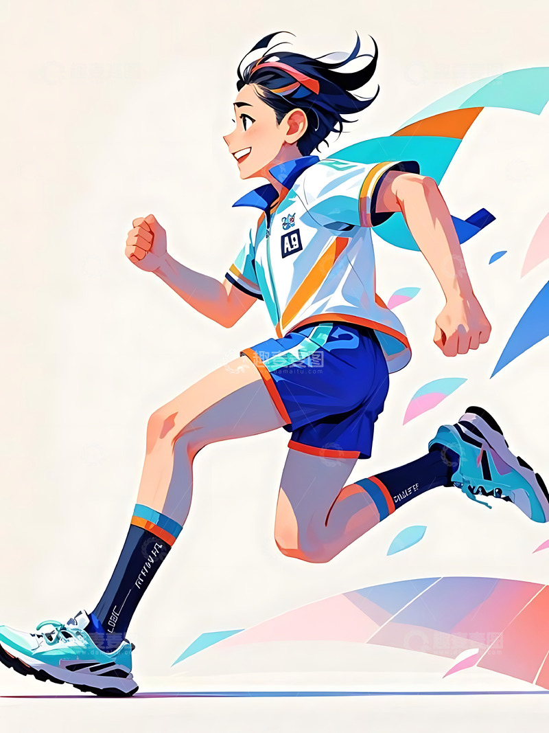 高清大图下载【趣麦麦图】-运动会跑步运动卡通人物元素1