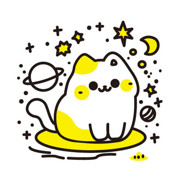 可爱的猫咪简笔涂鸦素材8