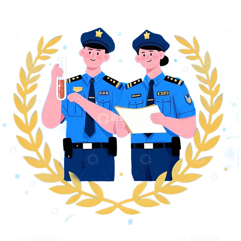 高清大图下载【趣麦麦图】315执法人员检验维权插画素材1