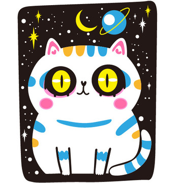 可爱的猫咪简笔涂鸦素材5