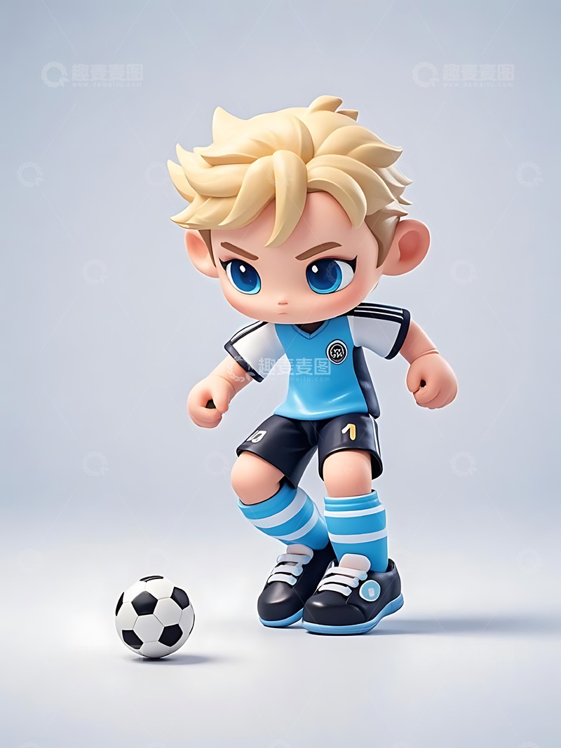 高清大图下载【趣麦麦图】运动会踢足球运动卡通人物元素15