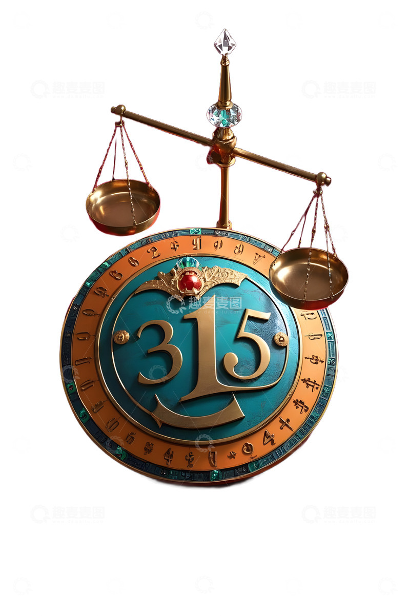 高清大图下载【趣麦麦图】315天平盾牌3D素材