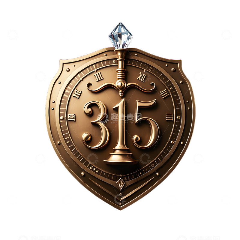 高清大图下载【趣麦麦图】315天平盾牌3D素材1