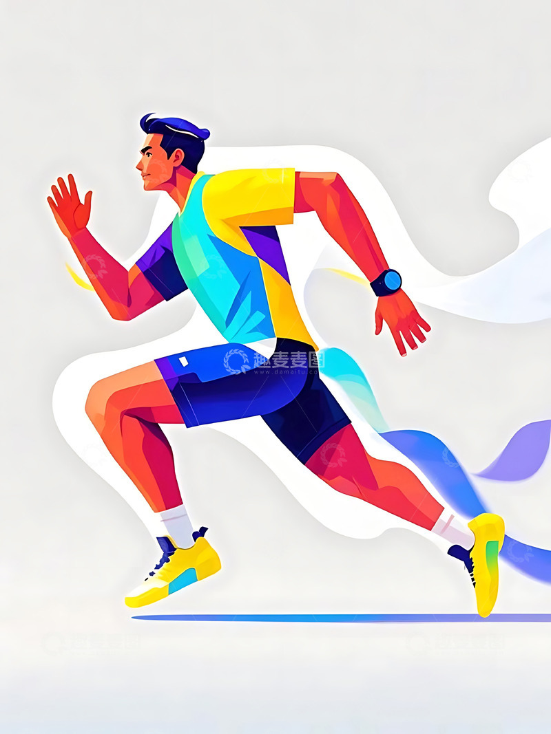 高清大图下载【趣麦麦图】-运动会跑步运动卡通人物元素9