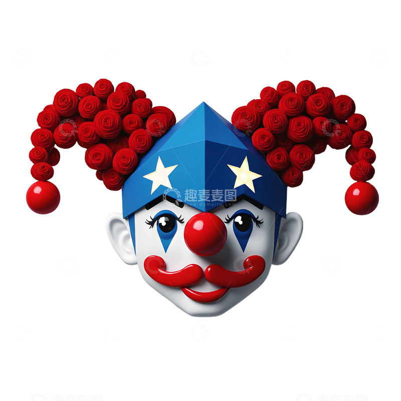 高清大图下载【趣麦麦图】滑稽小丑3D愚人节素材