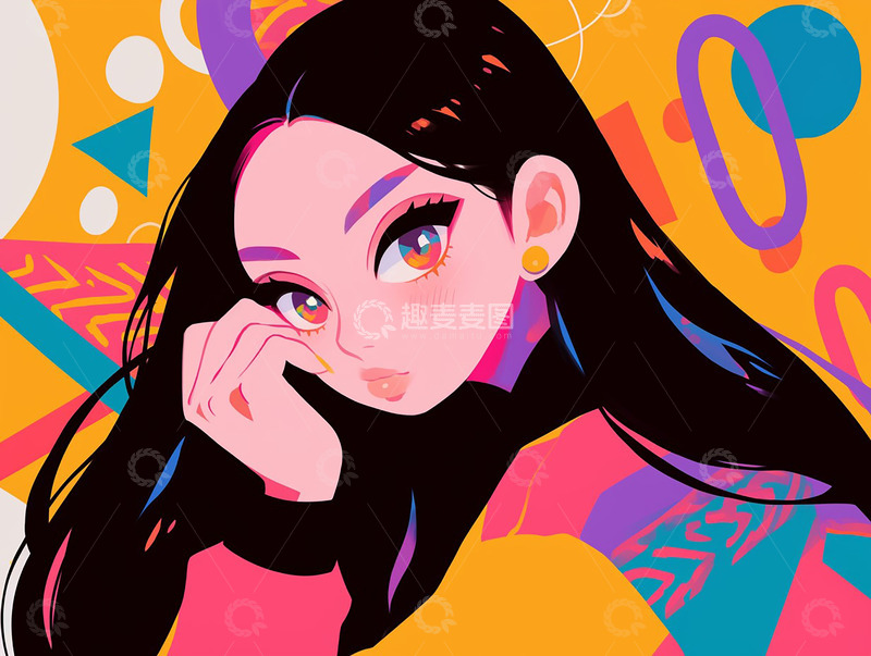 高清大图下载【趣麦麦图】-炫酷自信女孩