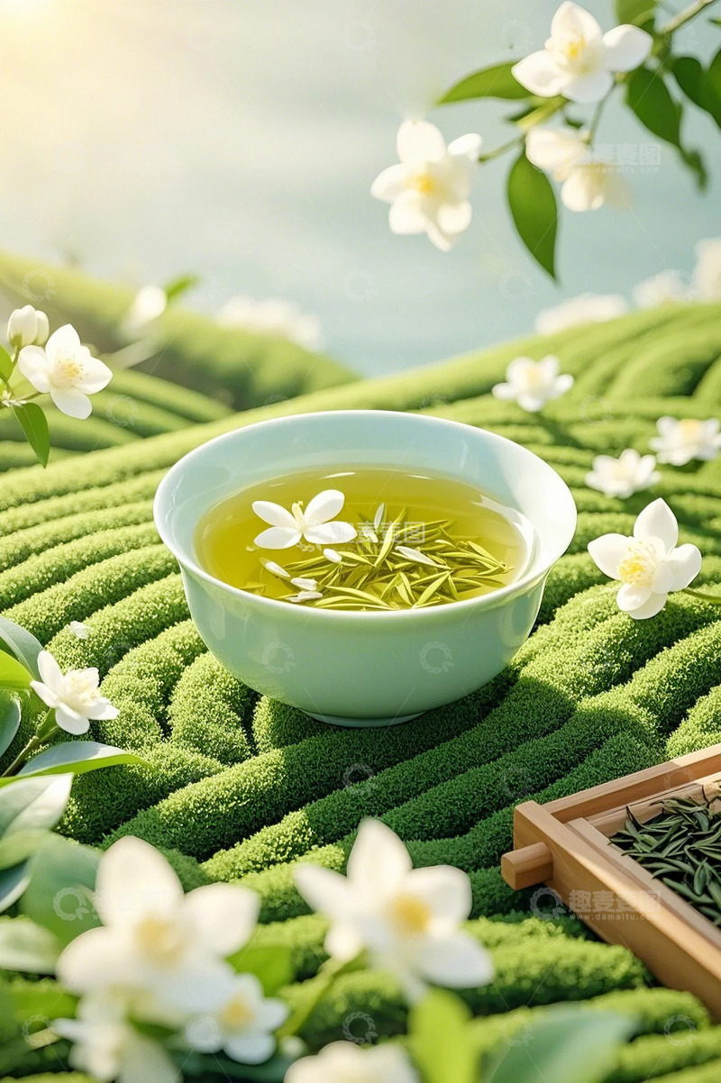 高清大图下载【趣麦麦图】茉莉花茶绿茶春茶上市7