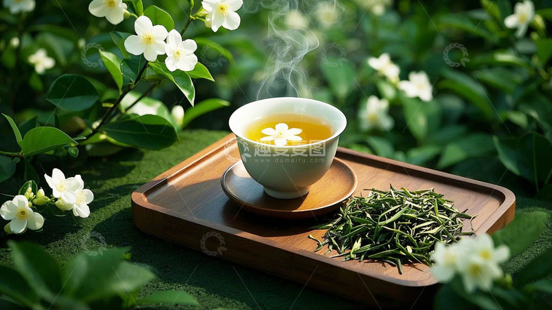 高清大图下载【趣麦麦图】茉莉花茶春茶茶文化10