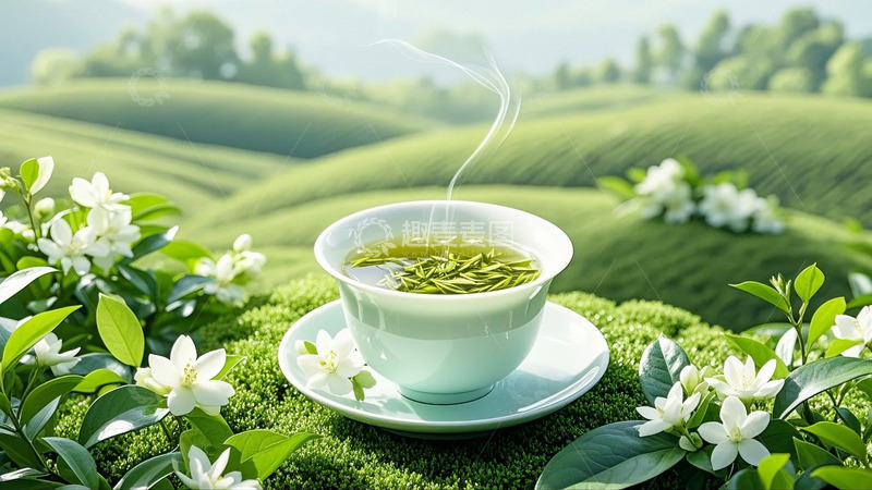 高清大图下载【趣麦麦图】茉莉花茶春茶茶文化2