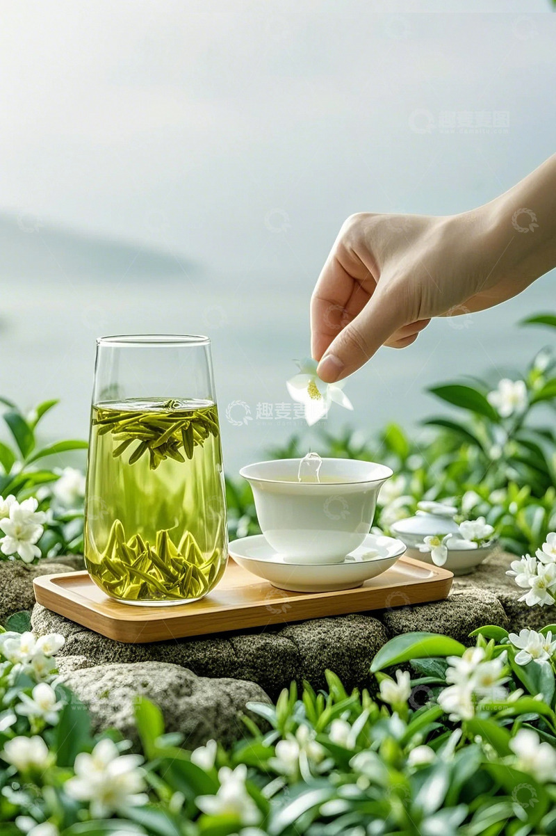 高清大图下载【趣麦麦图】茉莉花茶绿茶春茶上市8