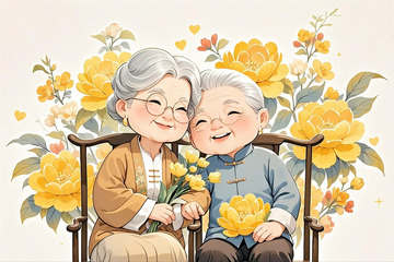 重阳节人物老年夫妇
