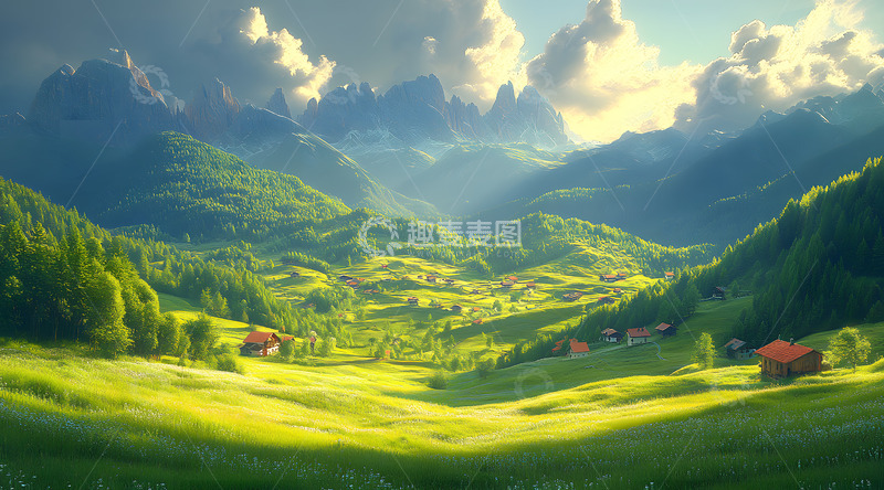 高清大图下载【趣麦麦图】高山丘壑自然风光1