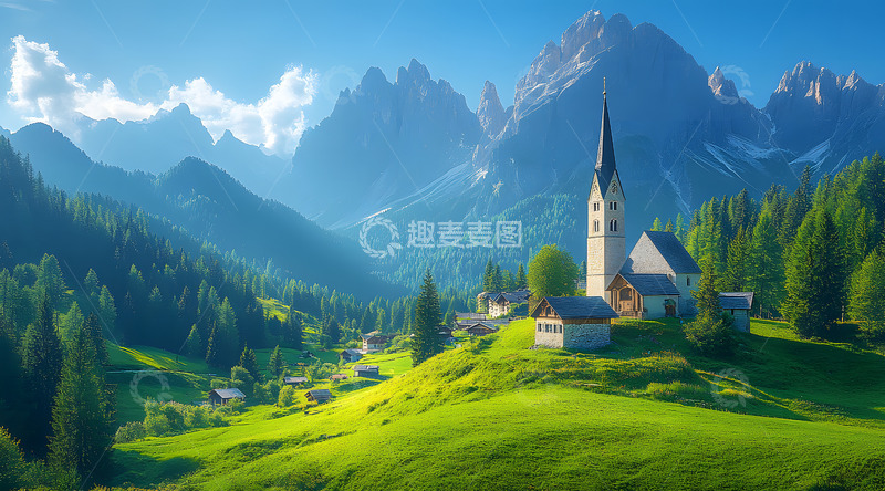 高清大图下载【趣麦麦图】山谷里的庄园1