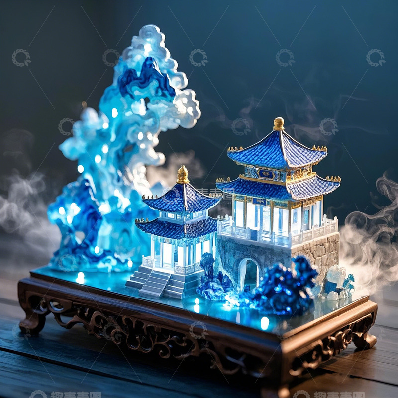 高清大图下载【趣麦麦图】精致古建筑摆件