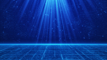 科技舞台光线粒子蓝色背景