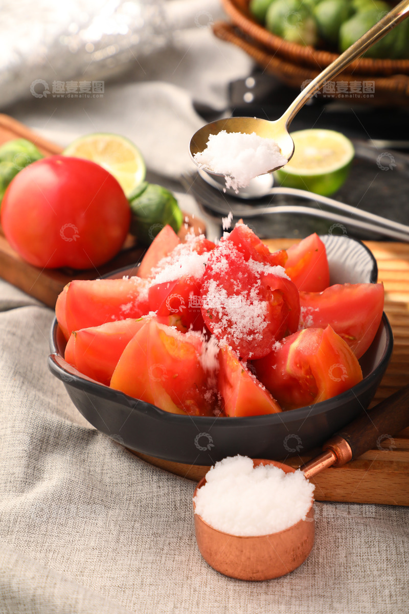 高清大图下载【趣麦麦图】飘雪火焰山拌西红柿