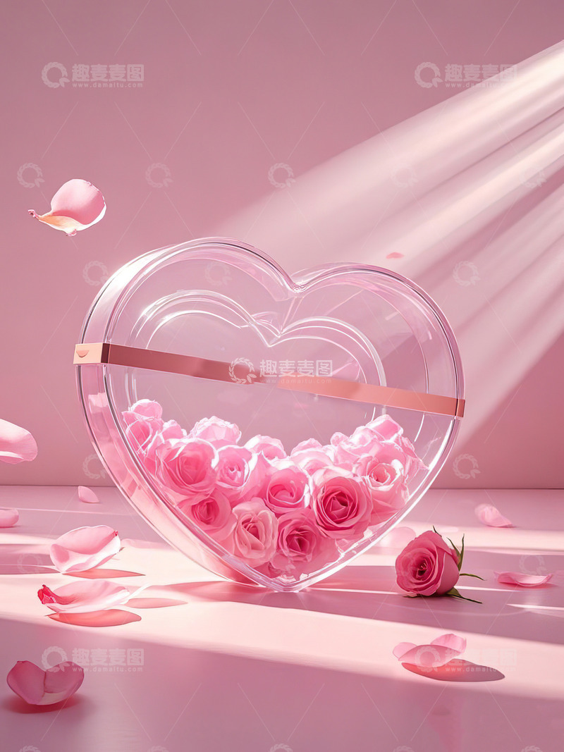 高清大图下载【趣麦麦图】情人节520浪漫粉色爱心背景37