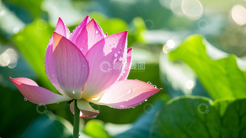 高清大图下载【趣麦麦图】夏季雨后晴空荷花