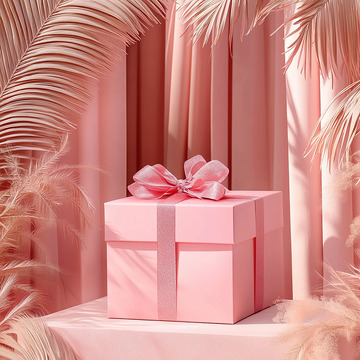 粉色礼物盒插画素材