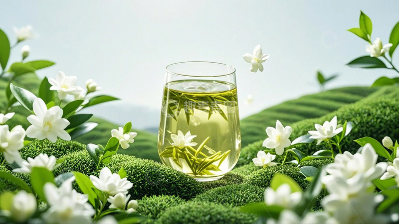 高清大图下载【趣麦麦图】春茶绿茶茉莉花茶11