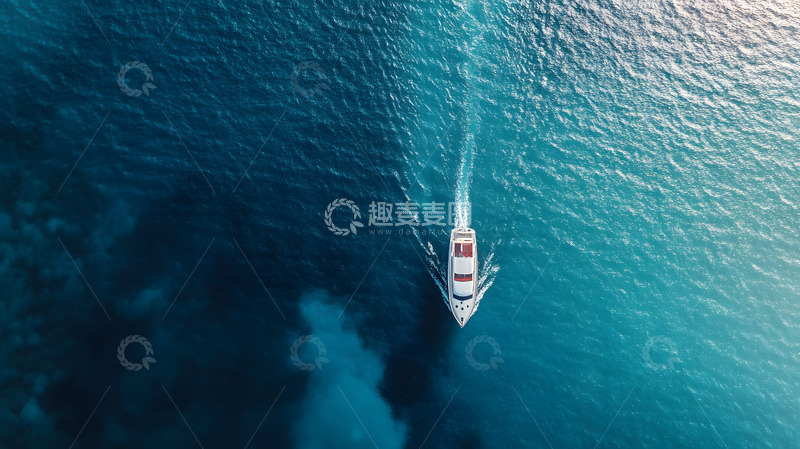 高清大图下载【趣麦麦图】俯视角度大海上的船只1