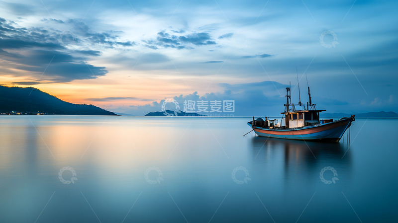 高清大图下载【趣麦麦图】宁静大海上的船2