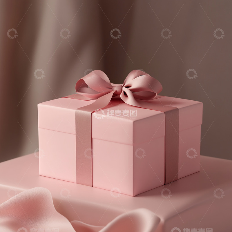 高清大图下载【趣麦麦图】粉色礼物盒插画素材1