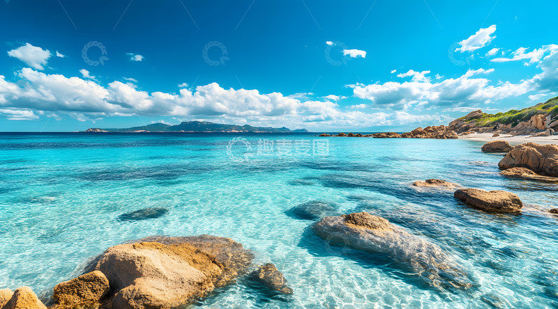 高清大图下载【趣麦麦图】晴朗天空下的大海3