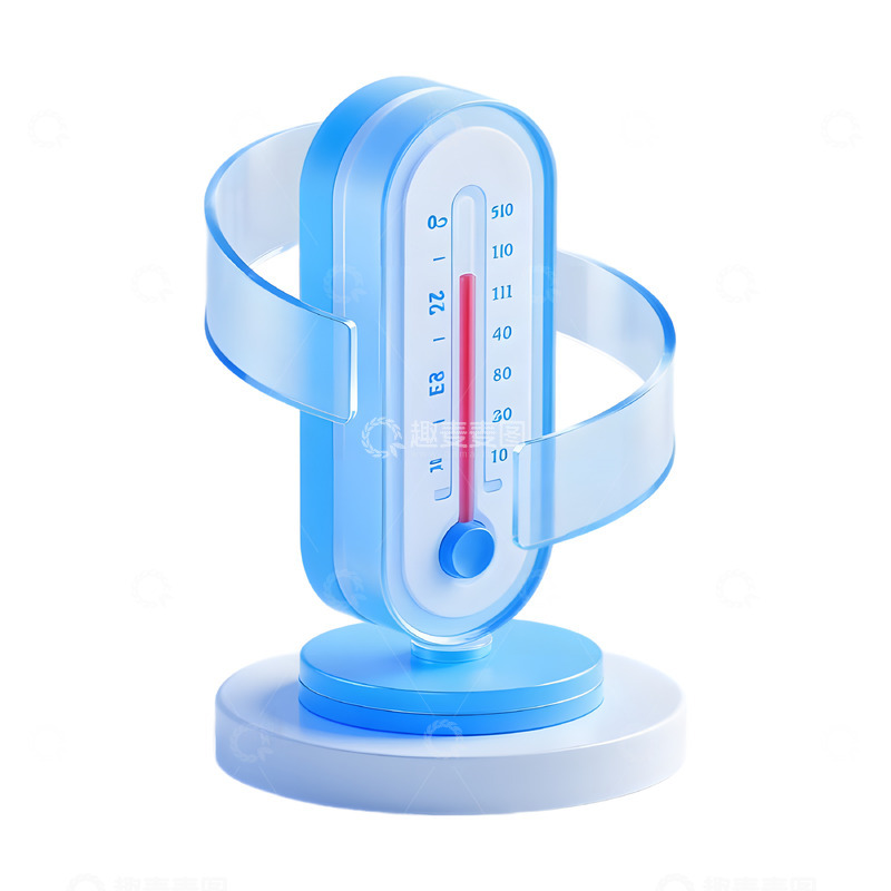 高清大图下载【趣麦麦图】3D磨砂质感体温剂立体医学图标