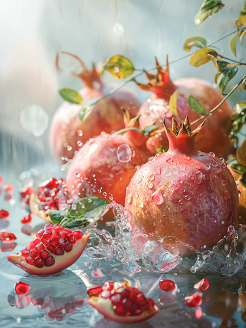 石榴与流水写实摄影1