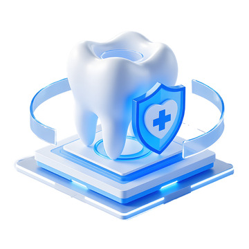 3D磨砂质感牙齿立体医学图标