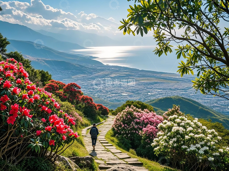 高清大图下载【趣麦麦图】苍山山顶小径风景