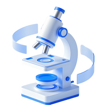 3D磨砂质感显微镜立体医学图标