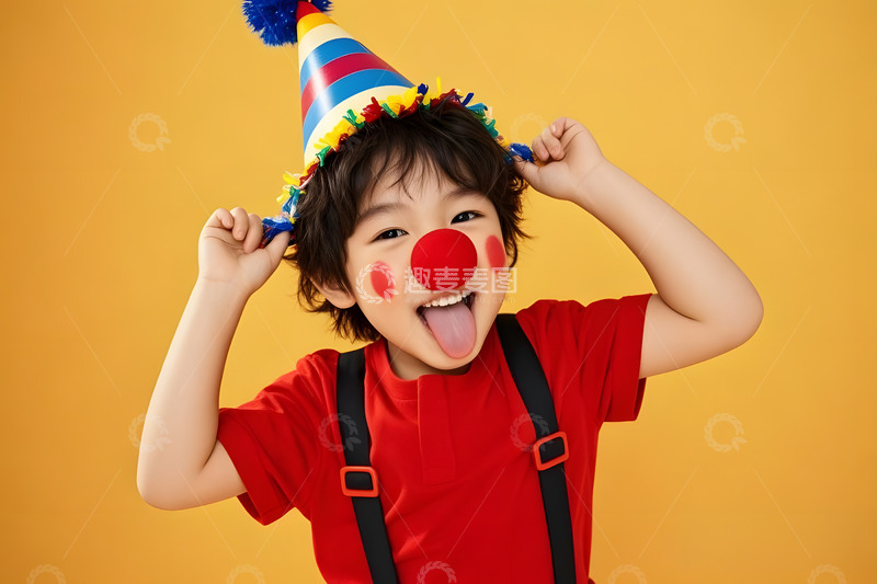 高清大图下载【趣麦麦图】可爱男孩小丑装扮摄影图