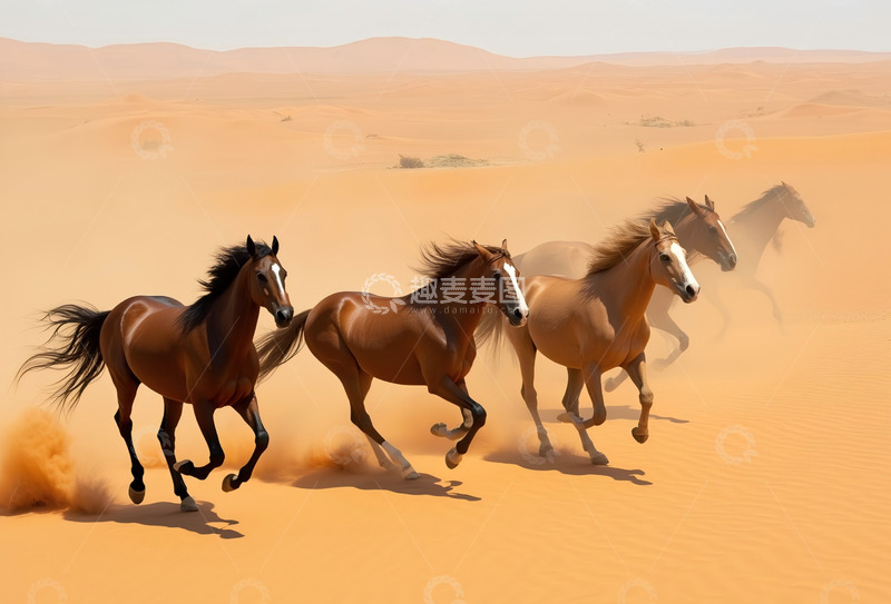 高清大图下载【趣麦麦图】沙漠阿拉伯战马 
