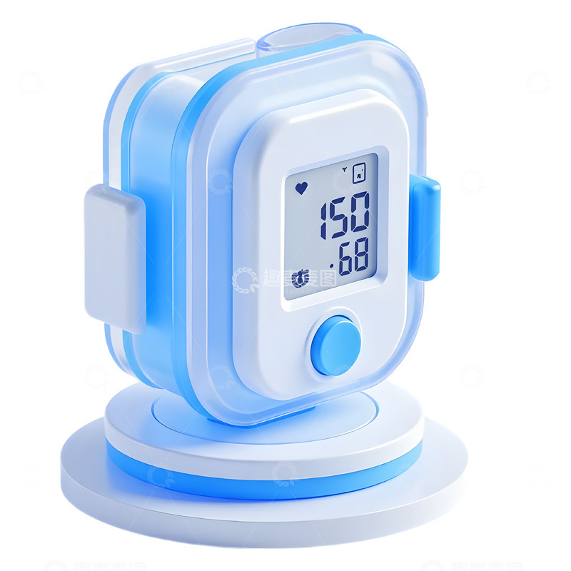 高清大图下载【趣麦麦图】3D磨砂质感血压计立体医学图标