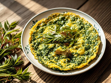 大理香椿煎蛋高清美食摄影图