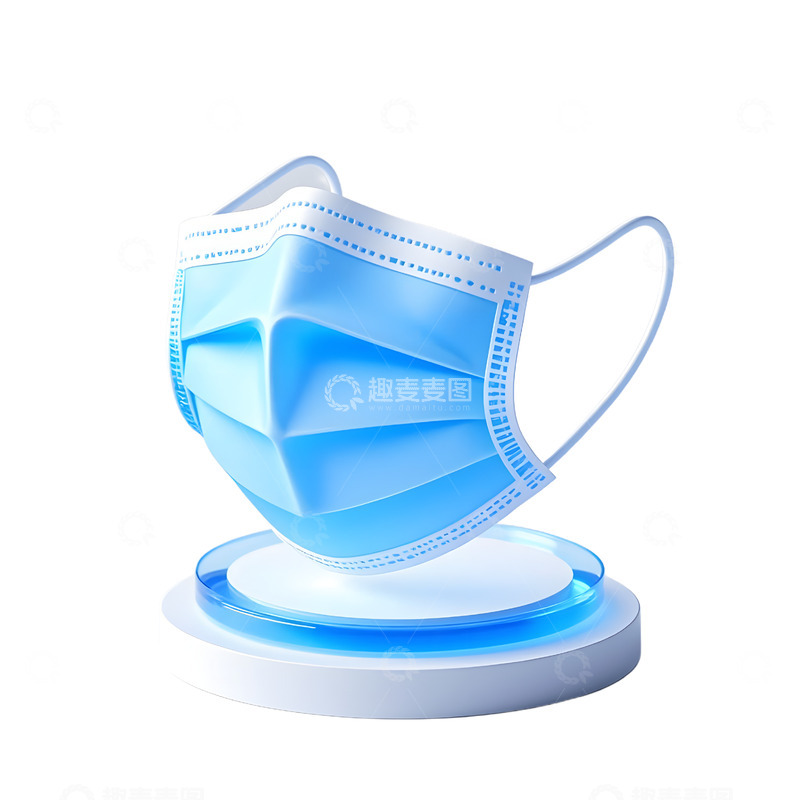 高清大图下载【趣麦麦图】3D磨砂质感医学口罩立体医学图标