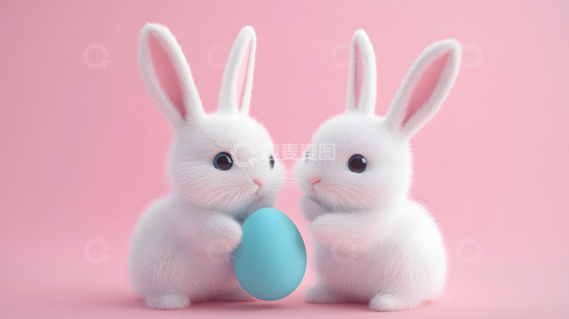 高清大图下载【趣麦麦图】宠物兔与复活蛋1