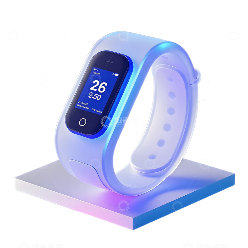 高清大图下载【趣麦麦图】3D磨砂质感电子血压手环医学图标