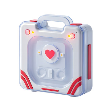 3D磨砂质感急救箱医学图标