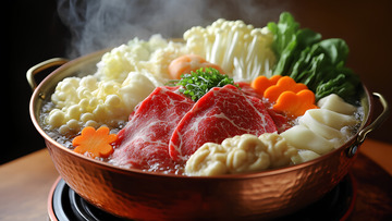 美味川味火锅肉片摄影图3