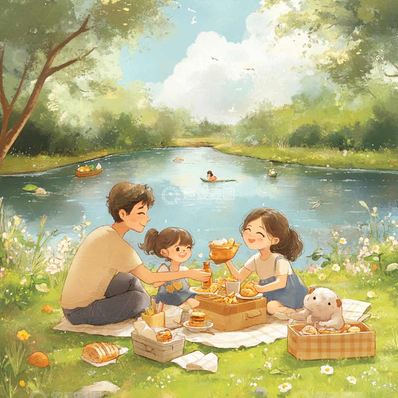 踏青野餐游玩