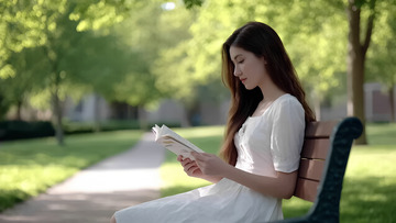 大学生校园女生人像摄影图