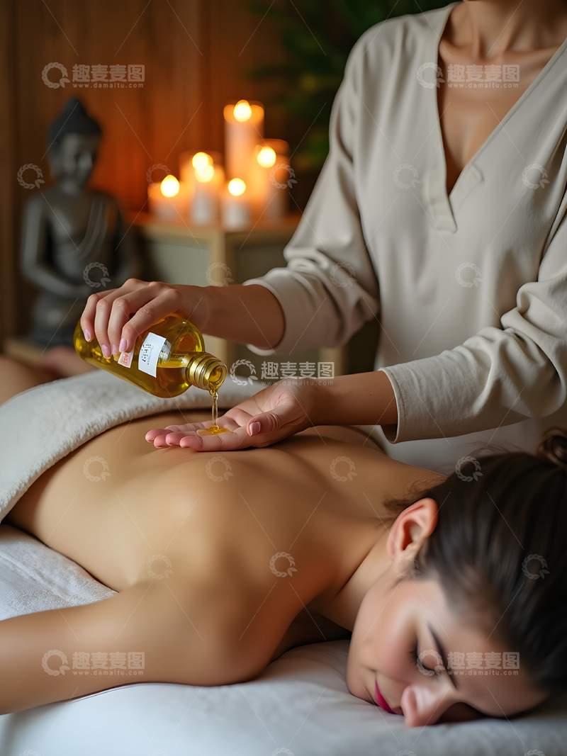高清大图下载【趣麦麦图】SPA养生精油按摩摄影
